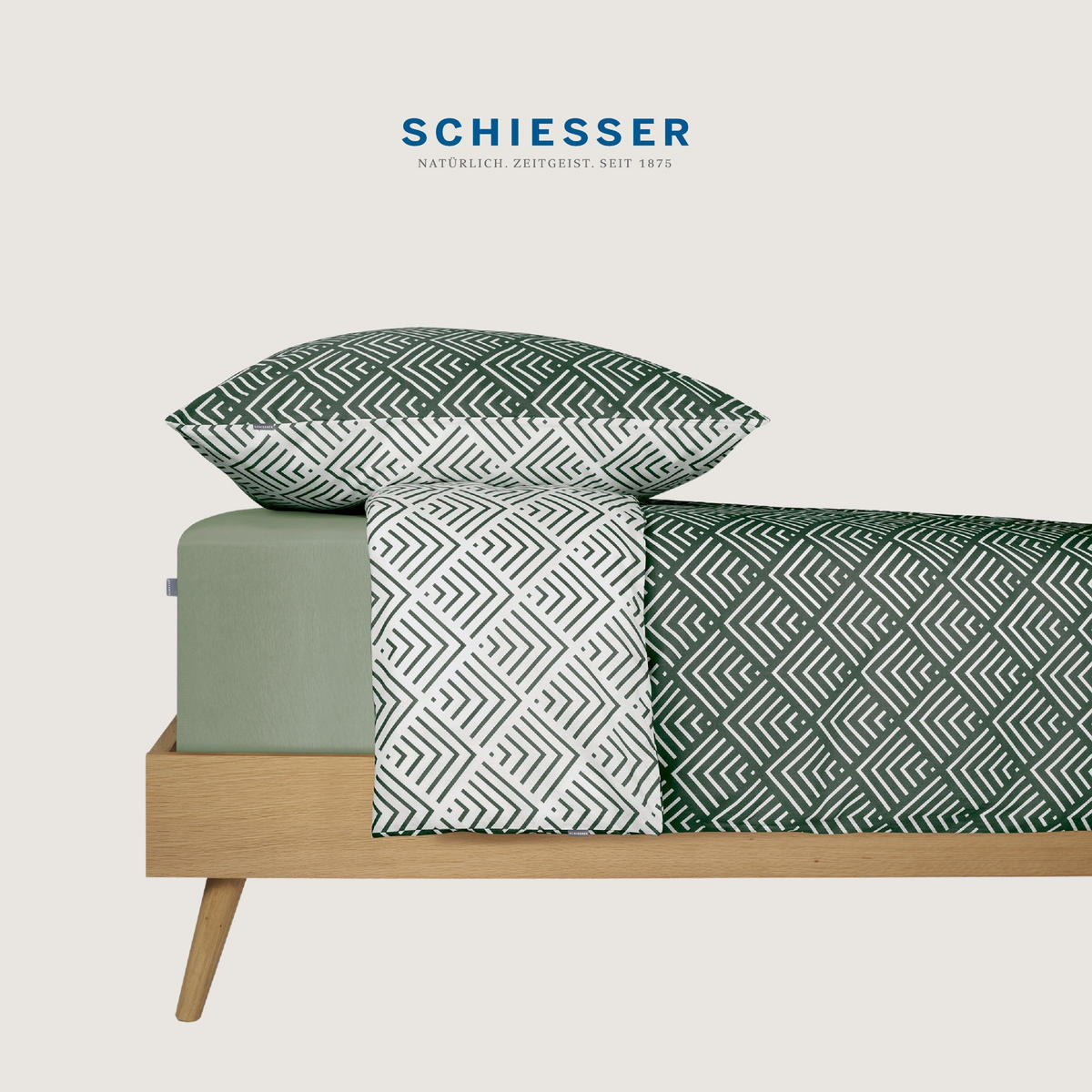 BETTWÄSCHESET Mabel - Renforcé - 2-teilig - 155 x 220 cm - Dunkelgrün - Dunkelgrün, Textil (155/220cm) - SCHIESSER