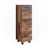 MIDISCHRANK Ilias Eiche rustikal 30 x 95 cm mit 5 Schubladen - Wildeiche, Holzwerkstoff (30/95/30cm) - Vicco