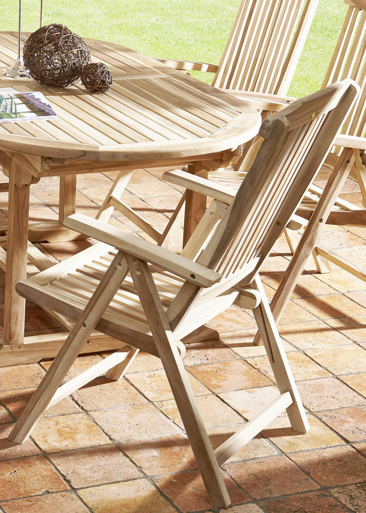 GARTENMÖBELSET 7TLG. ARUBA - Beige, Holz - SAM
