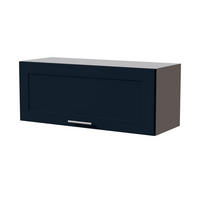 KLAPPHÄNGESCHRANK Oslo W4B/90 Grau / Indigo Matt 90 / 32,5 / 36cm - Blum Aventos - Dunkelblau/Grau, Holz/Holzwerkstoff (90/36/32.5cm) - Feldmann-Wohnen