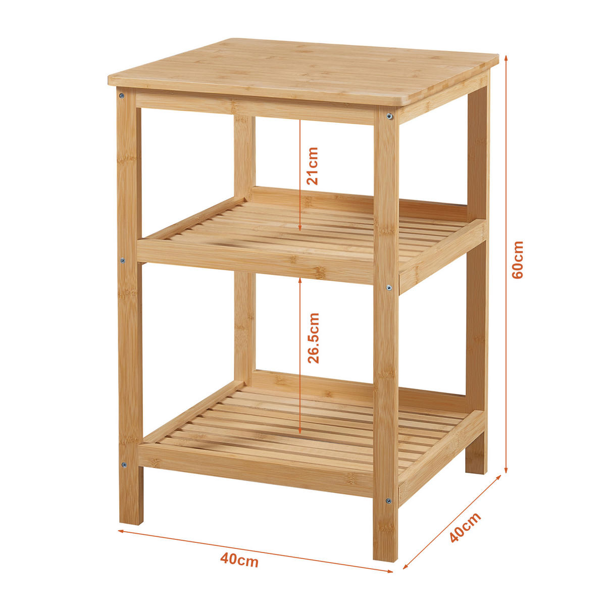 STANDREGAL Ikerasak - Naturfarben, Holz (40/60/40cm) - [en.casa]