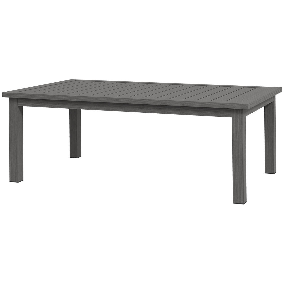 GARTENBEISTELLTISCH DE-14103 rechteckig, Aluminium-Lattenrost 100x60 cm Braun - Braun, Metall (100/60/37cm) - ComfortXL