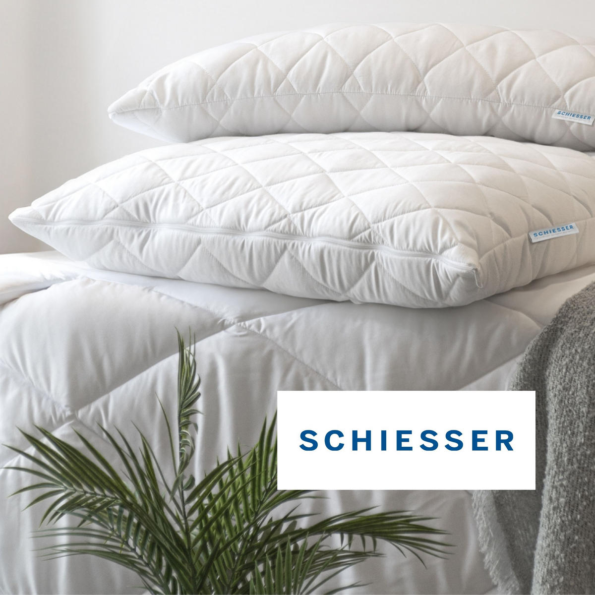 4-JAHRESZEITEN BETTDECKENSET Lykke - Mikrofaserbezug - Füllung aus silikonisierter Polyester-Hohlfaser - 2-teilig - 155x220 cm - Weiß - Weiß, Textil (155/220cm) - SCHIESSER