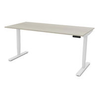 SCHREIBTISCH Elektrisch höhenverstellbarer Schreibtisch Y-Line Eiche Polar Signalweiß 180/80/62-127cm - Eiche Bianco/Weiß, Holzwerkstoff/Metall (80/180/127cm) - ASSMANN