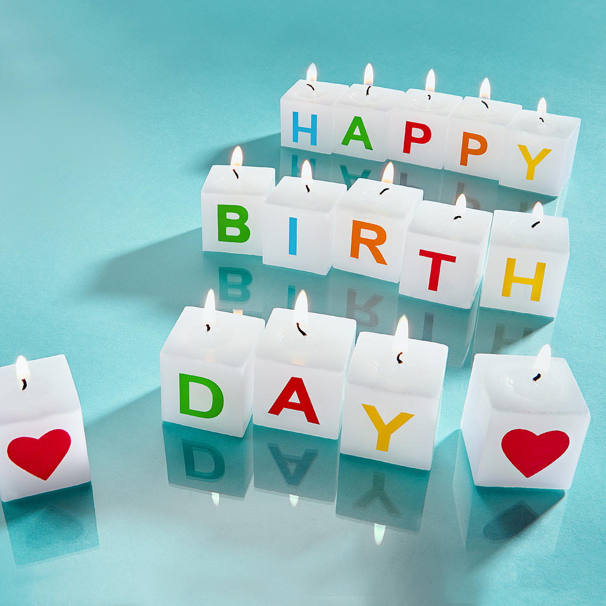 KERZEN-SET (15-teilig) Love Letters - Multicolor, Paraffin (3.2/10/16cm) - Butlers