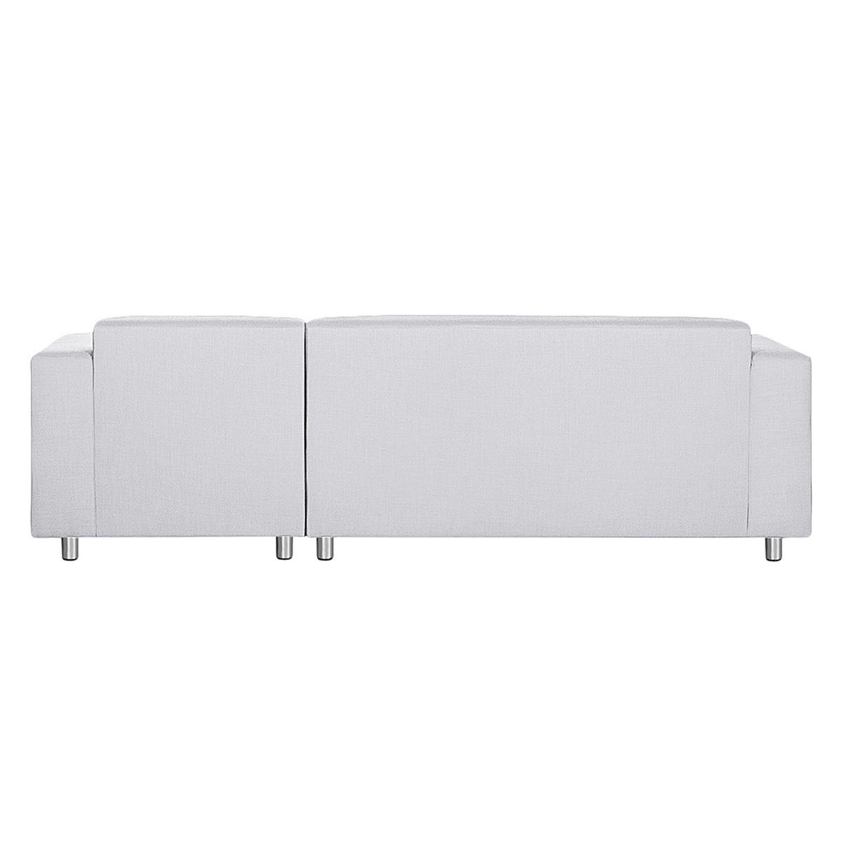 ECKSOFA mit Longchair davorstehend rechts - Webstoff - Grau - Grau, Textil (240/140cm) - home24