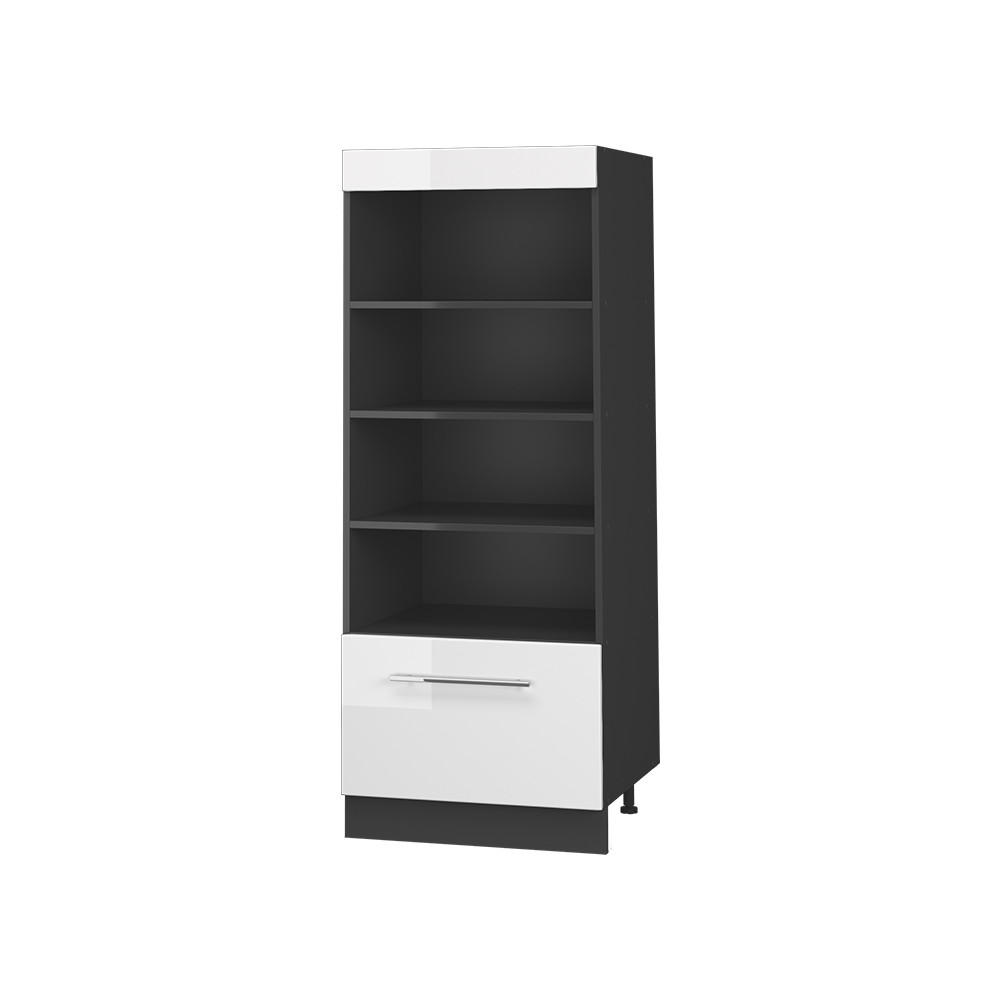 KÜCHENREGAL Fame-Line, Weiß Hochglanz/Anthrazit, 60 cm - Weiß Hochglanz/Anthrazit, Holzwerkstoff (60/153.6/58.1cm) - Vicco