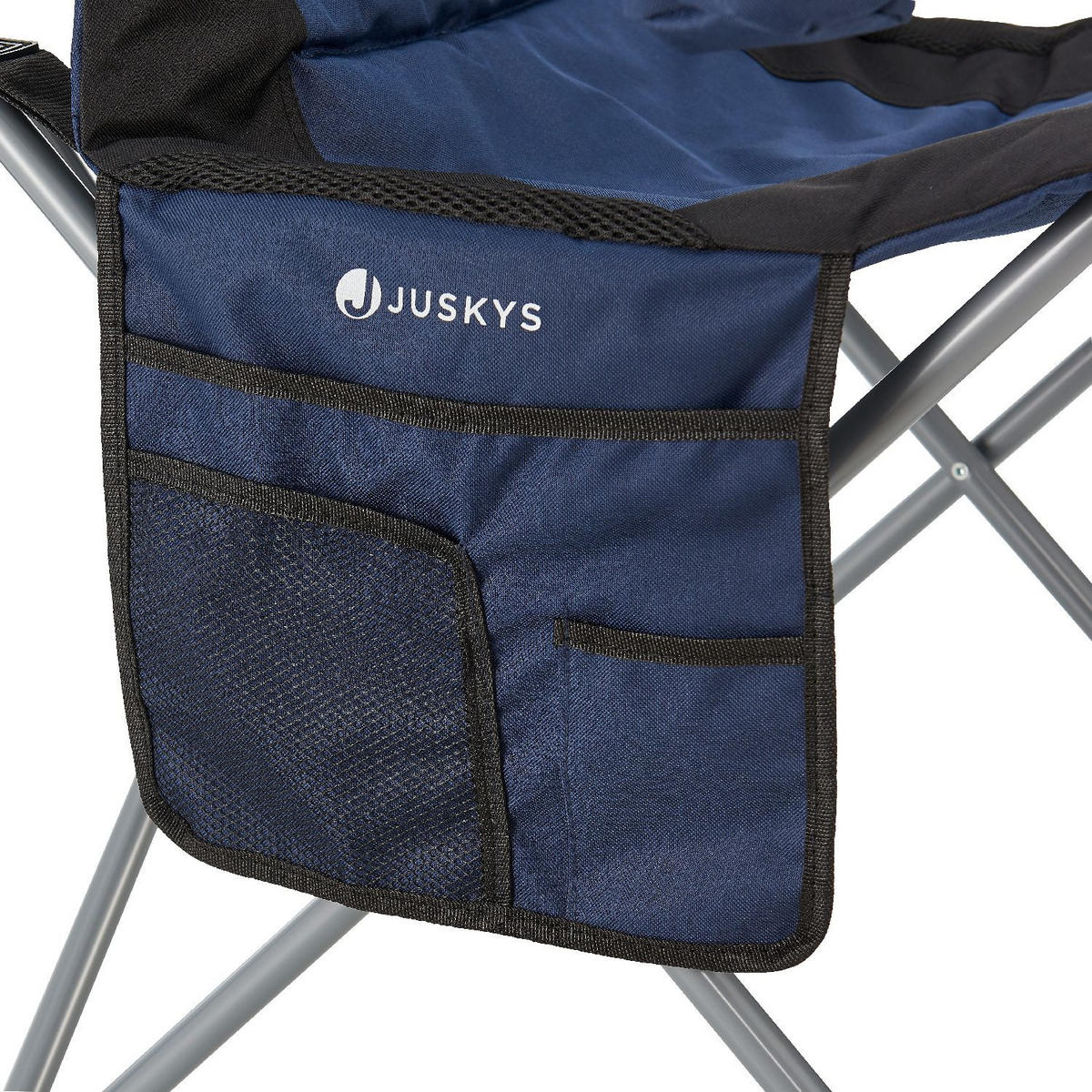 CAMPINGSTUHL Lido dunkelblau mit Flaschenhalterung & Tragetasche - Blau, Textil (62/102/62cm) - Juskys