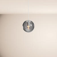 HÄNGELAMPE Orb 1.5m Abhängung Rauch/Weiß Ø 20cm - Anthrazit/Weiß, Glas (20/20/20cm) - s.luce