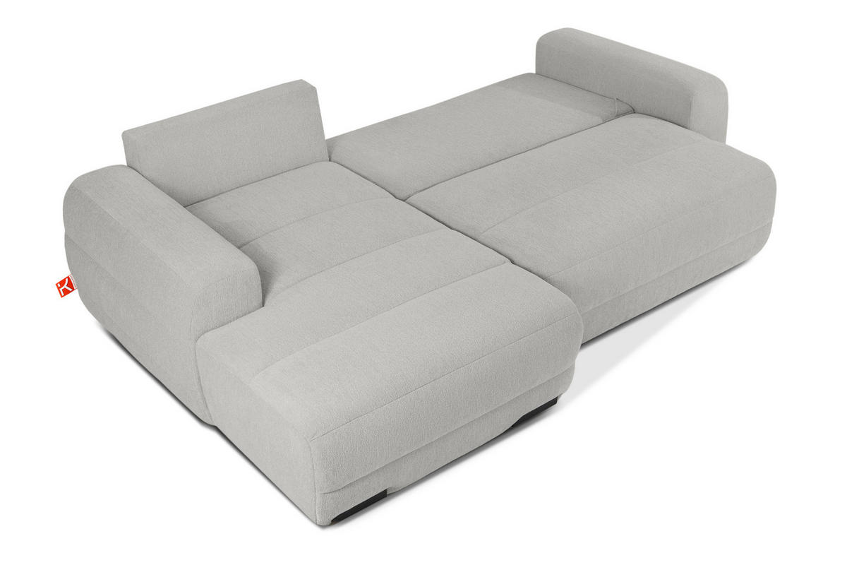 ECKSOFA LINKS BLUME, Hellgrau - Hellgrau, Holz/Holzwerkstoff (271/164cm) - KONSIMO®