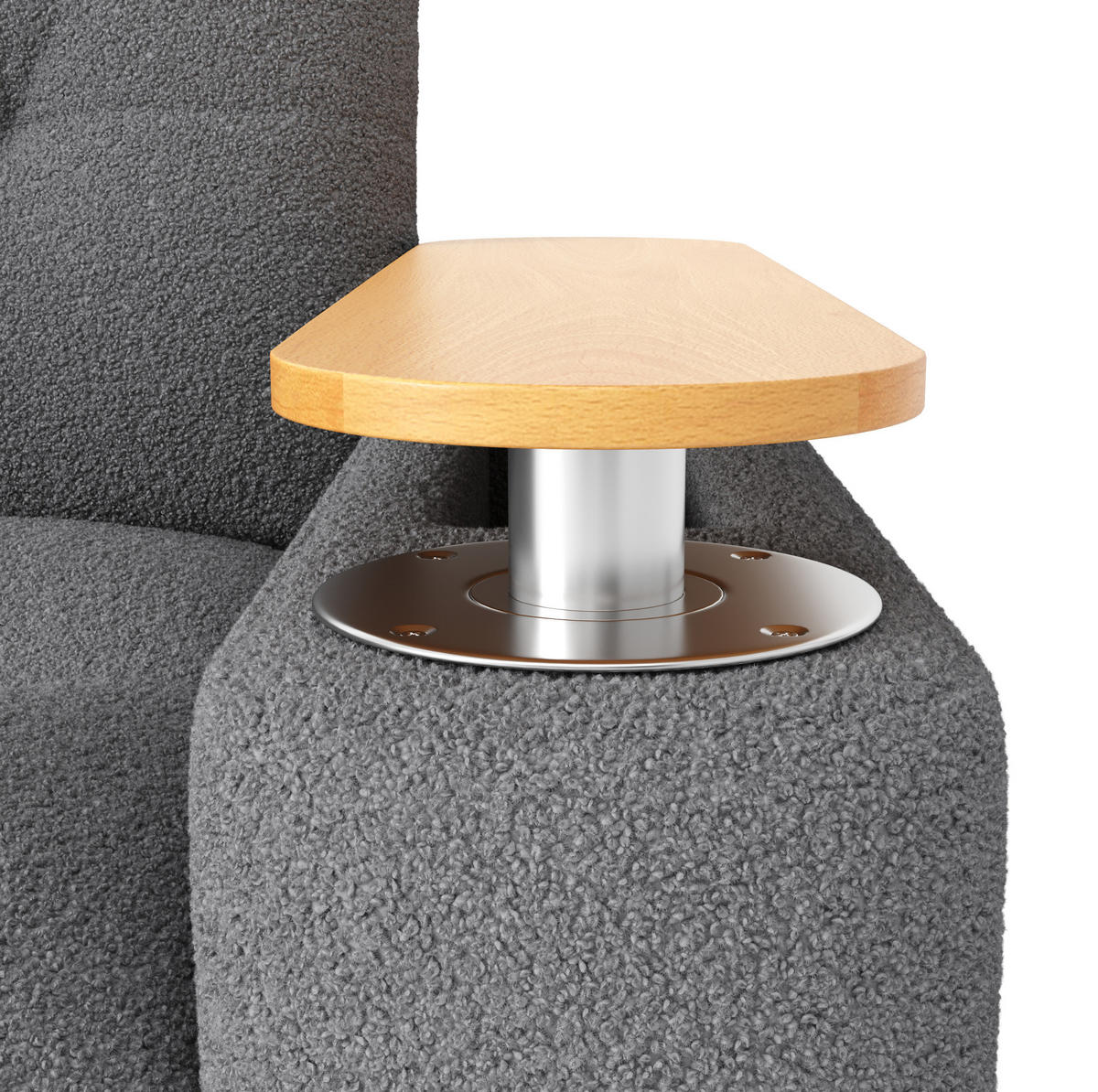 SOFA mit Stauraum 207,5 x 80 x 87 cm Teddy Grau - Grau, Kunststoff (207.5/87/80cm) - Meubliv