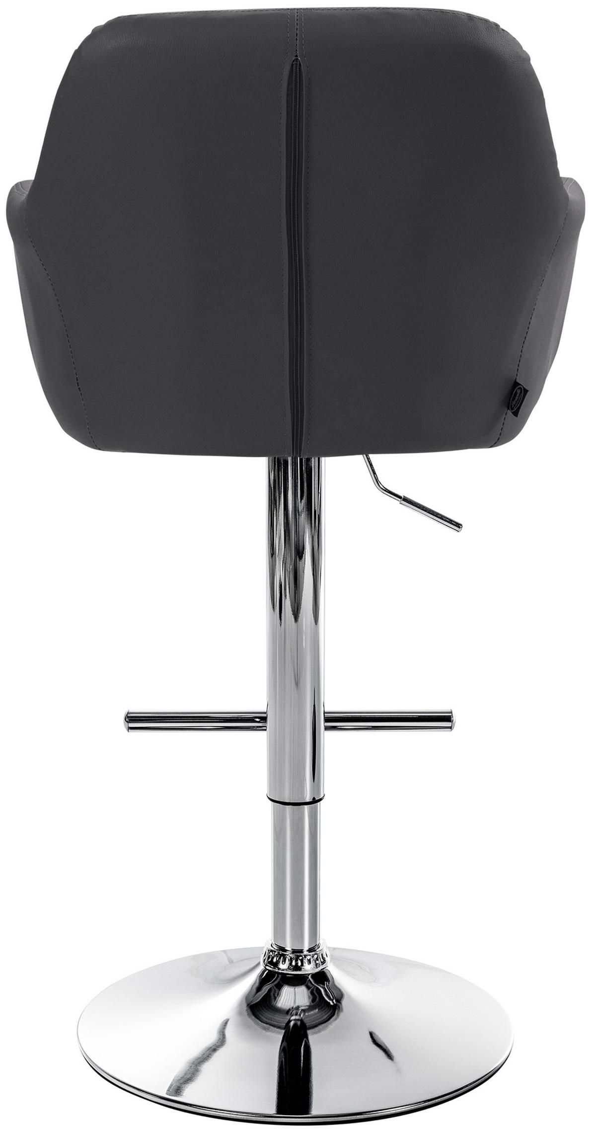 BARHOCKER Nardo Kunstleder chrom schwarz - Chromfarben/Schwarz, Kunststoff/Metall (57/118/59cm) - TPFLiving