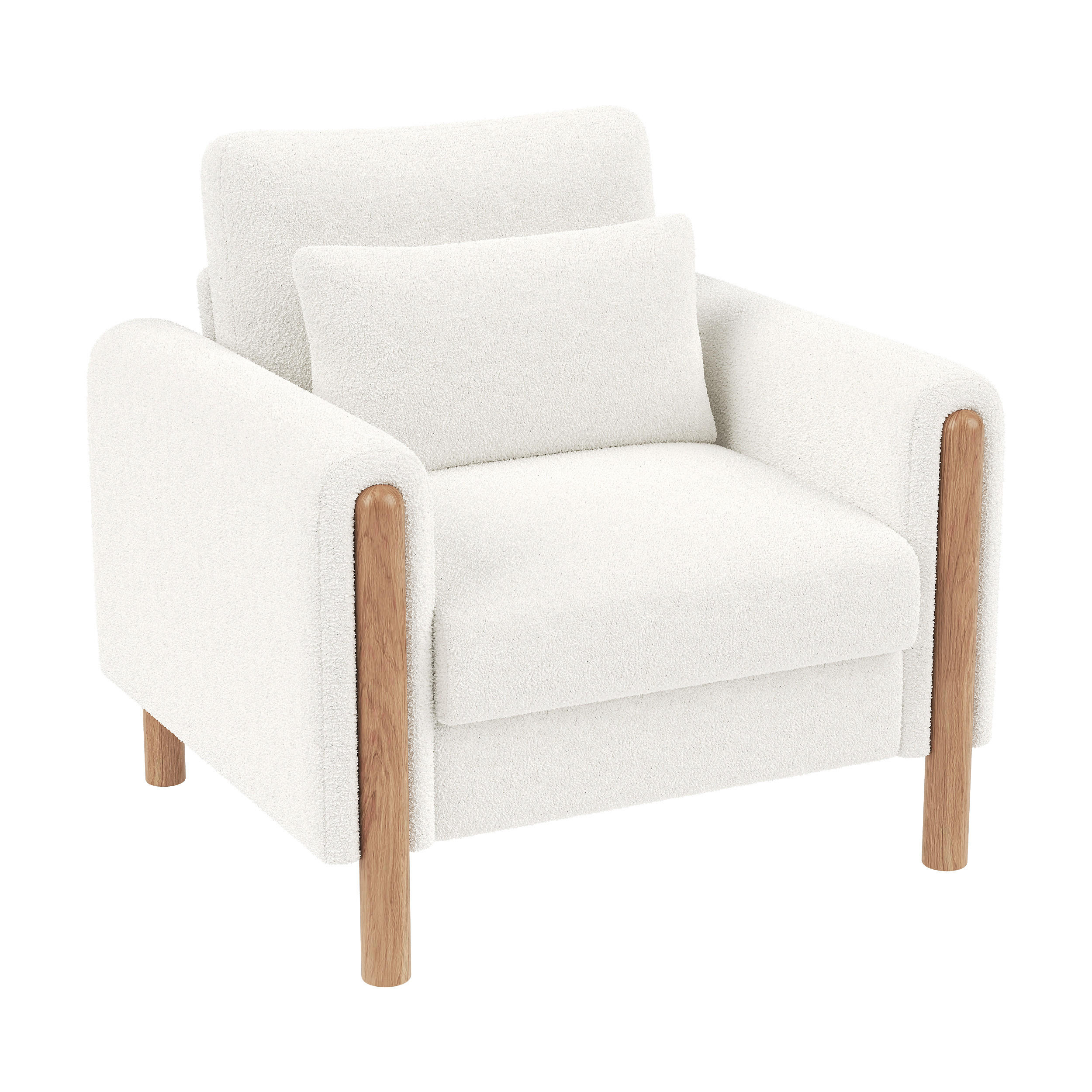 LOUNGESESSEL Teddy-Samt mit dickem Sitzkissen 87/83/88,5 cm Weiß - Weiß, Textil (83/88.5/87cm) - Redom