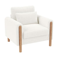 LOUNGESESSEL Teddy-Samt mit dickem Sitzkissen 87/83/88,5 cm Weiß - Weiß, Textil (83/88.5/87cm) - Redom