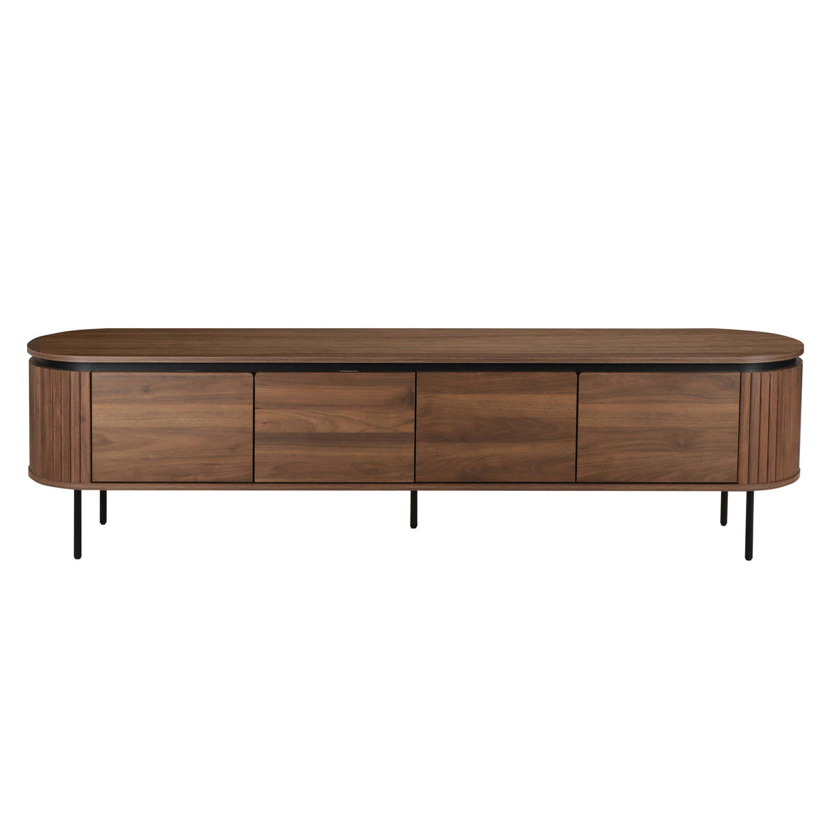 TV-SCHRANK, dunkles Holzeffekt - Braun, Holz (40/55/200cm) - Oviala