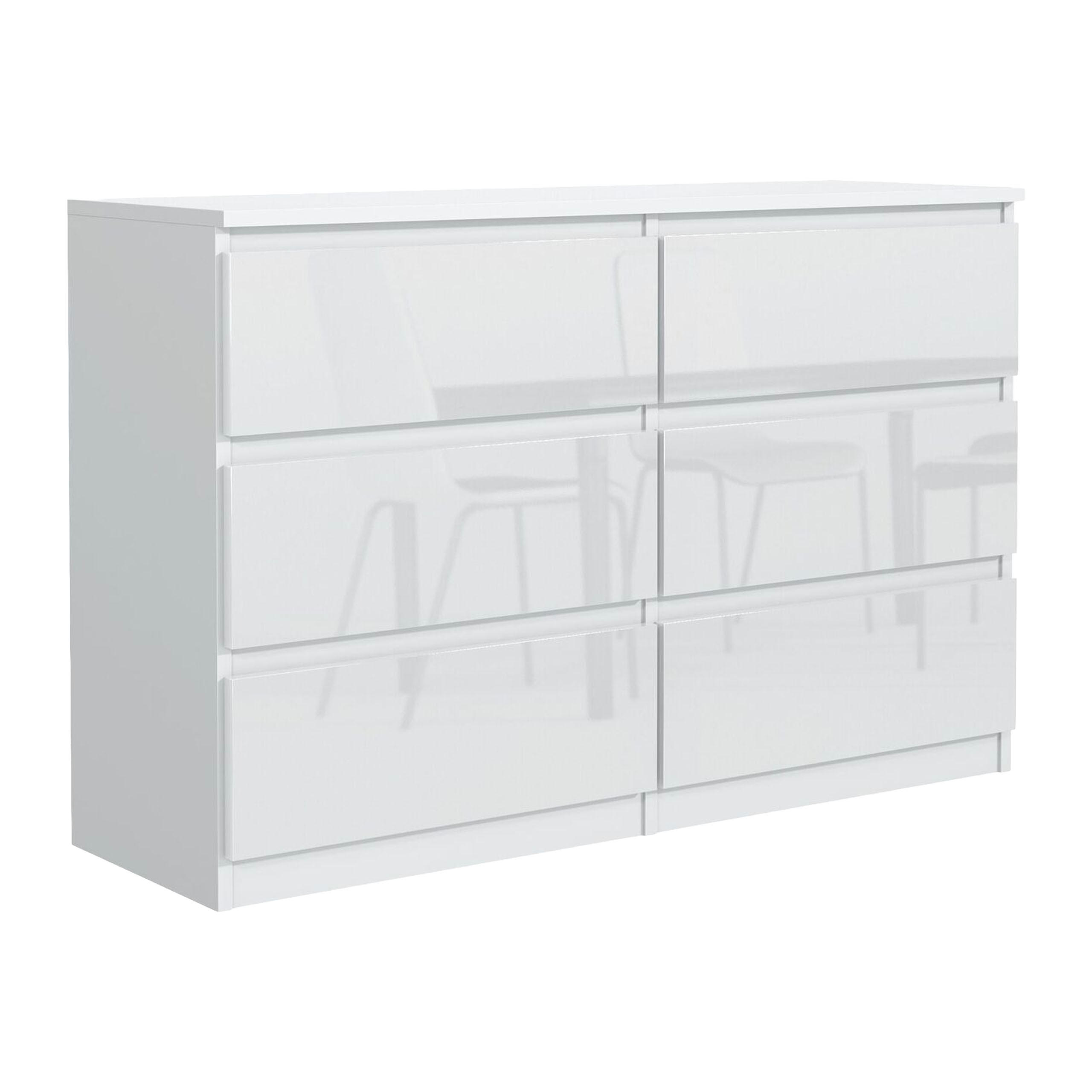 Masseno Kommode Weiß Hochglanz 120x78.5x39 cm