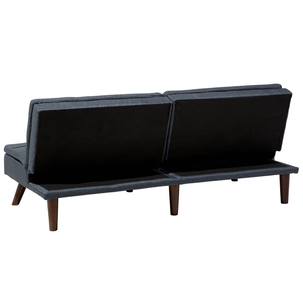 3-SITZER-SCHLAFSOFA Polyester Grau Ronne - Dunkelgrau, Textil (180/76/95cm) - Beliani