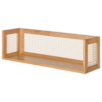 WANDREGAL - Wiener Geflecht / Echtholzfurnier - Eichefarben, Naturmaterialien (80/24/22cm) - home24