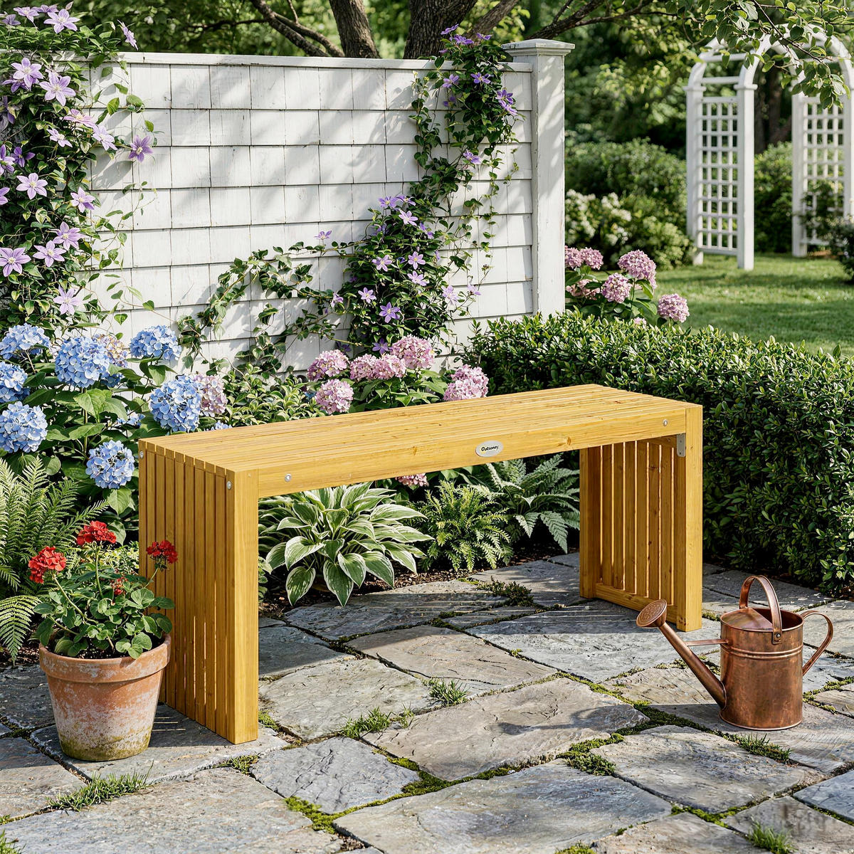 GARTENBANK DE-17795 2-Sitzer mit Lattenrost Natur - Naturfarben, Holz (110/45/30cm) - ComfortXL