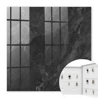 SCHLÜSSELBOX Weiß 30x30 cm – Türöffnung nach rechts - Grauer Stein - Schwarz, Metall (30/30/5cm) - TULUP