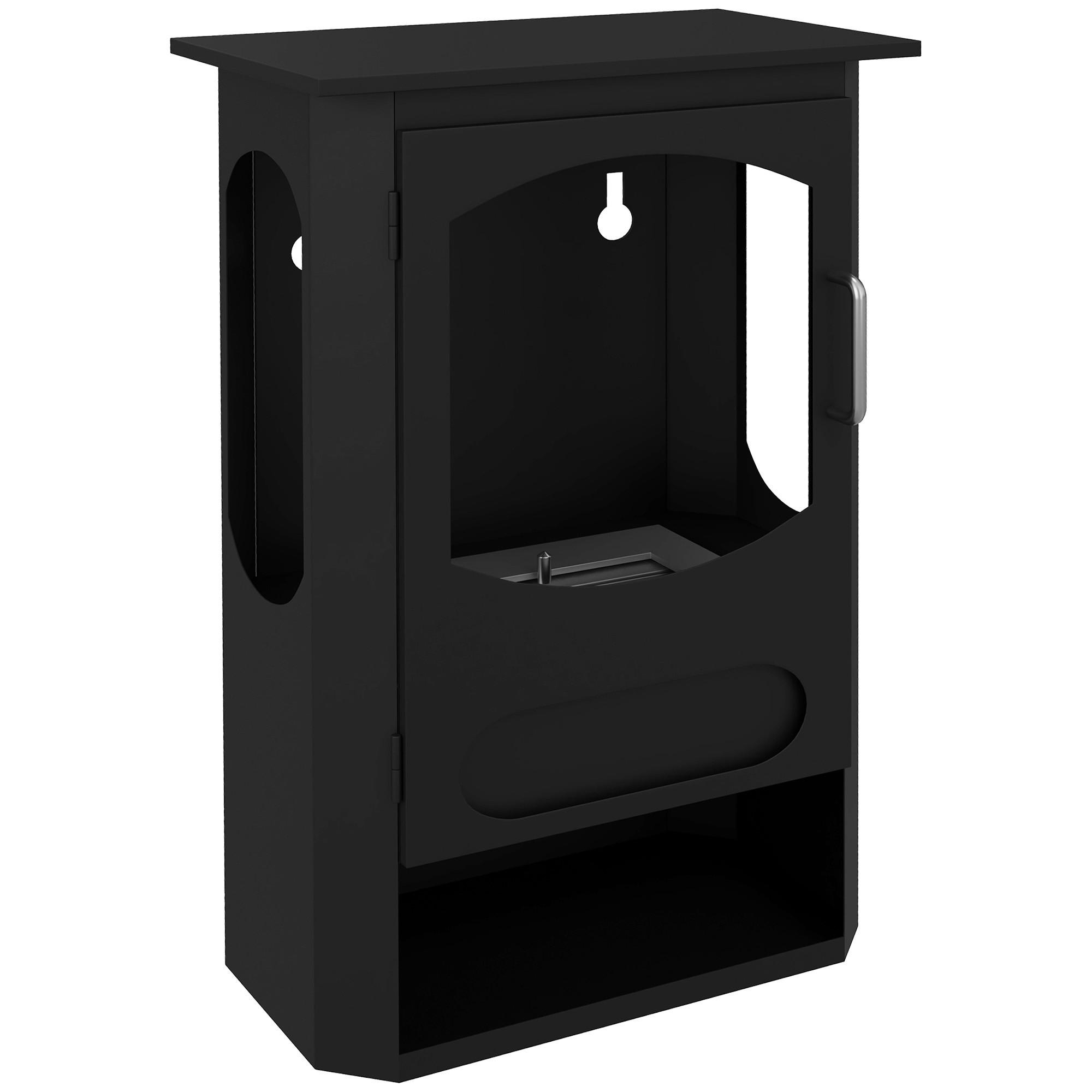 ETHANOL-KAMIN 7000 BTU Ethanol Ofen mit 3h Brenndauer, Flammenlöscher, Stahl - Schwarz, Metall (25/68/43cm) - HOMCOM