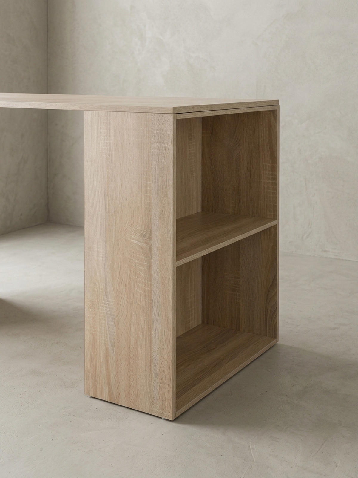 SCHREIBTISCH Mit Regal Variabel BRENTA, Beige 120x53x120 cm - Beige/Braun, Holz (53/120/120cm) - KADIMA DESIGN