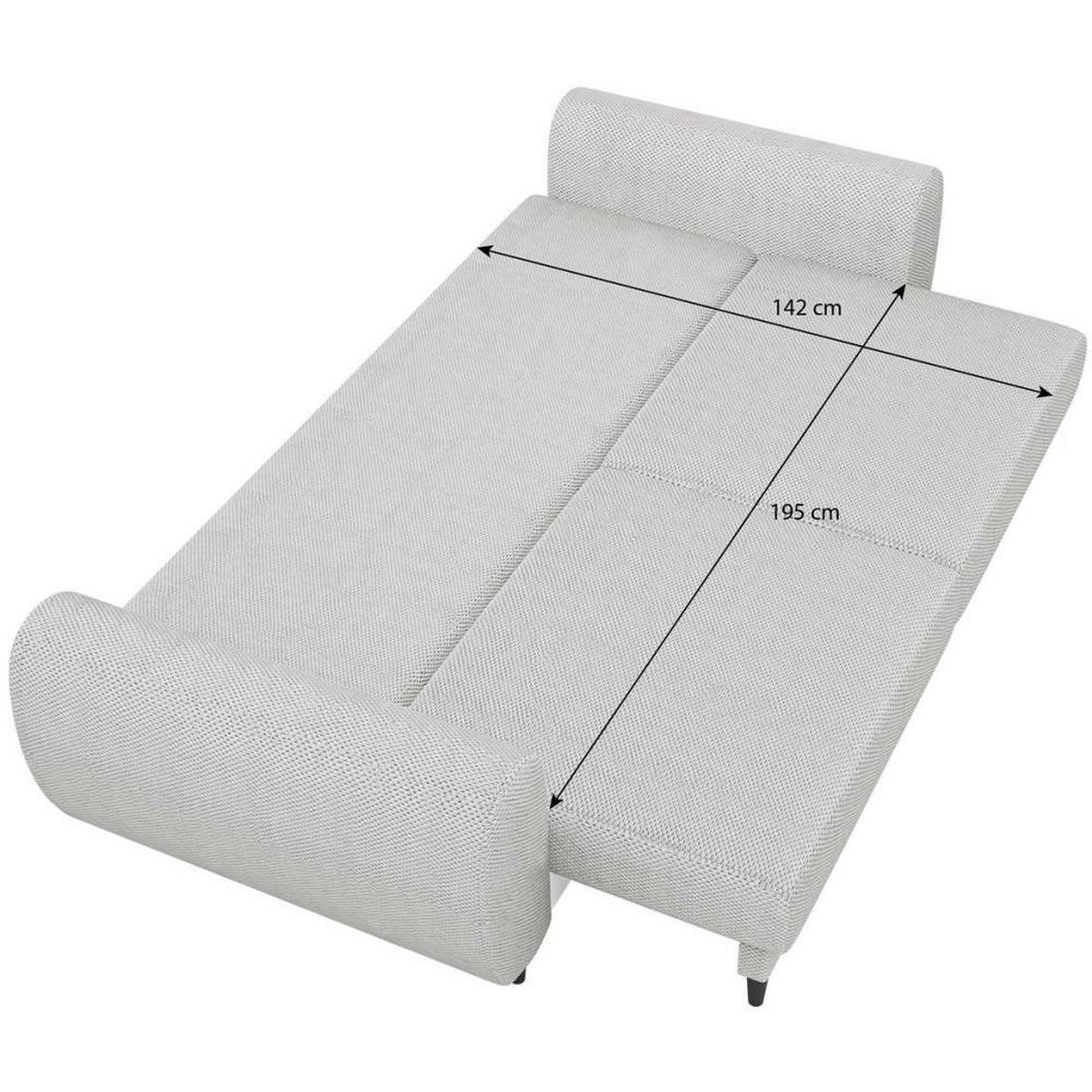 3-SITZER SCHLAFSOFA Cortez beige - Beige/Schwarz, Textil (251/76/95cm) - Beautysofa