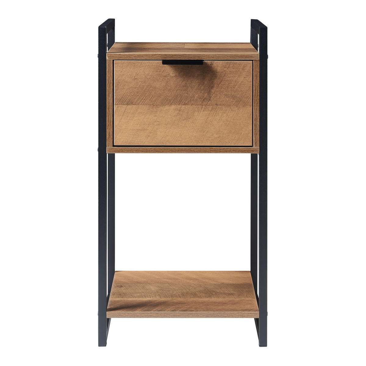 BEISTELLTISCH Namsskogan - Walnussfarben/Schwarz, Holzwerkstoff/Metall (32/33/62cm) - [en.casa]