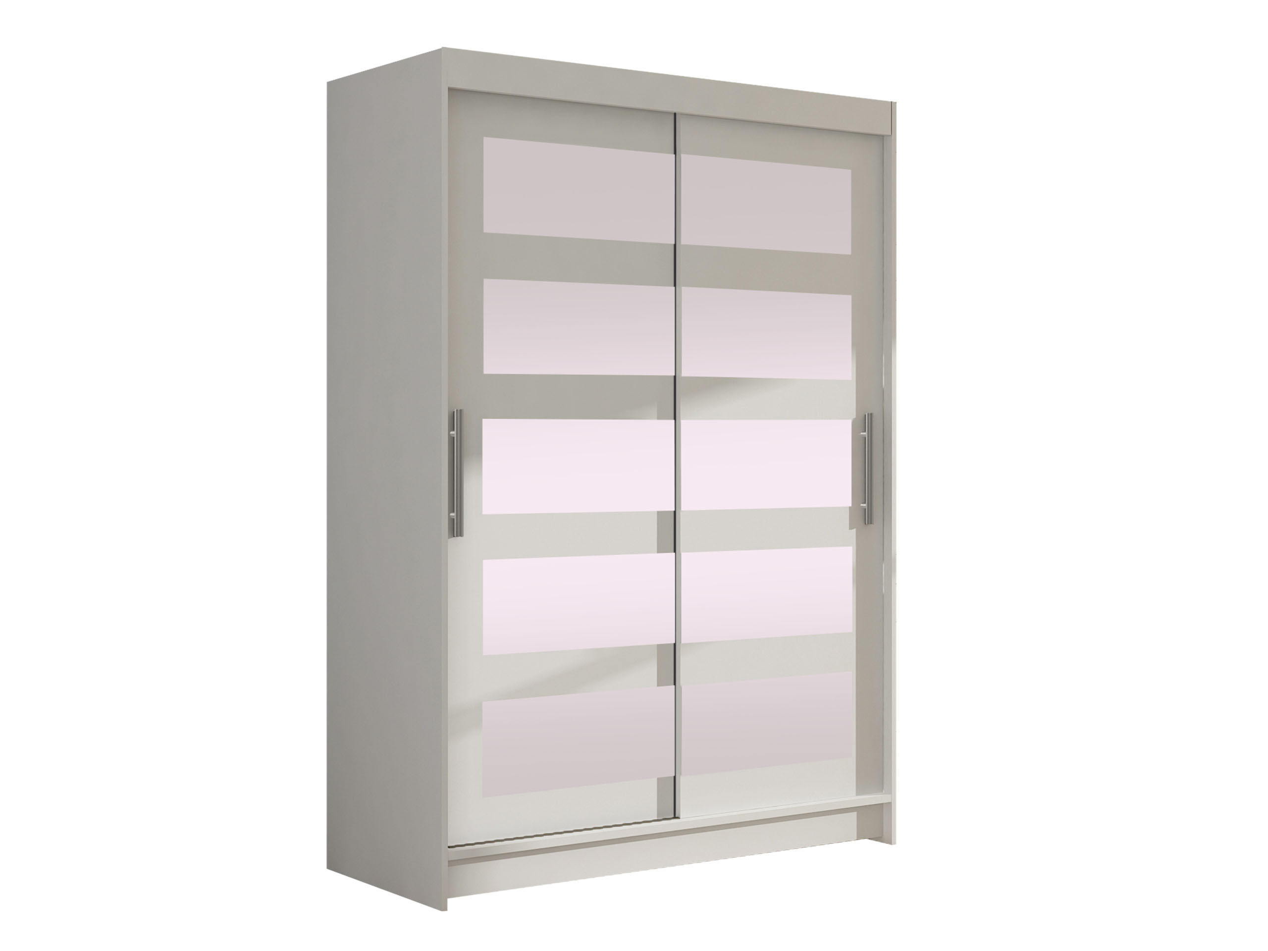 KLEIDERSCHRANK Miami IV - Silberfarben/Weiß, Holzwerkstoff/Kunststoff (120/200/58cm) - MIRJAN24