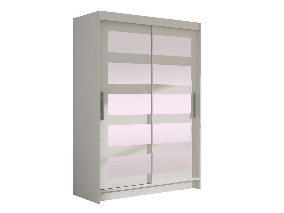 KLEIDERSCHRANK Miami IV - Silberfarben/Weiß, Holzwerkstoff/Kunststoff (120/200/58cm) - MIRJAN24