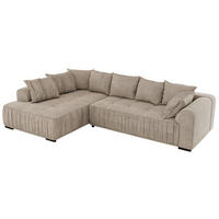 ECKSOFA ORTA Beige Stukture - Links - Beige/Schwarz, Textil (325/200cm) - MKS