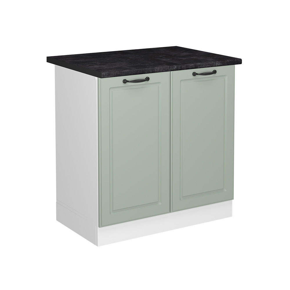 DULAP DE BAZĂ PENTRU CHIUVETĂ R-Line, Casă de țară Mint/Alb, 80 cm стільниця Антрацит - alb/verde mentă, compozit lemnos (80/81.6/60cm) - Vicco
