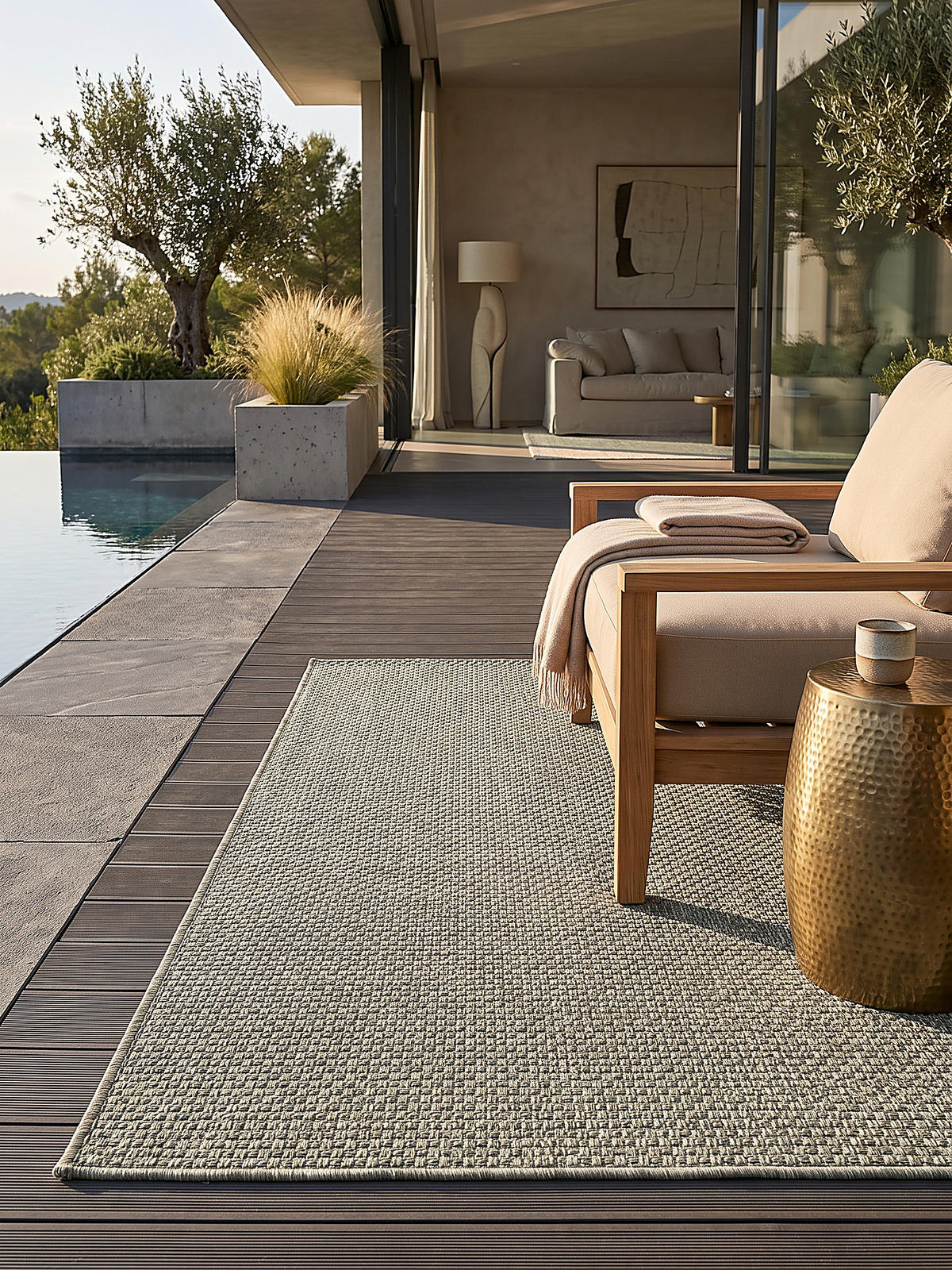 FLACHWEBTEPPICH Uni BROYE Polypropylen Grün 160 x 230 cm - Grün, Textil (160/230cm) - KADIMA DESIGN