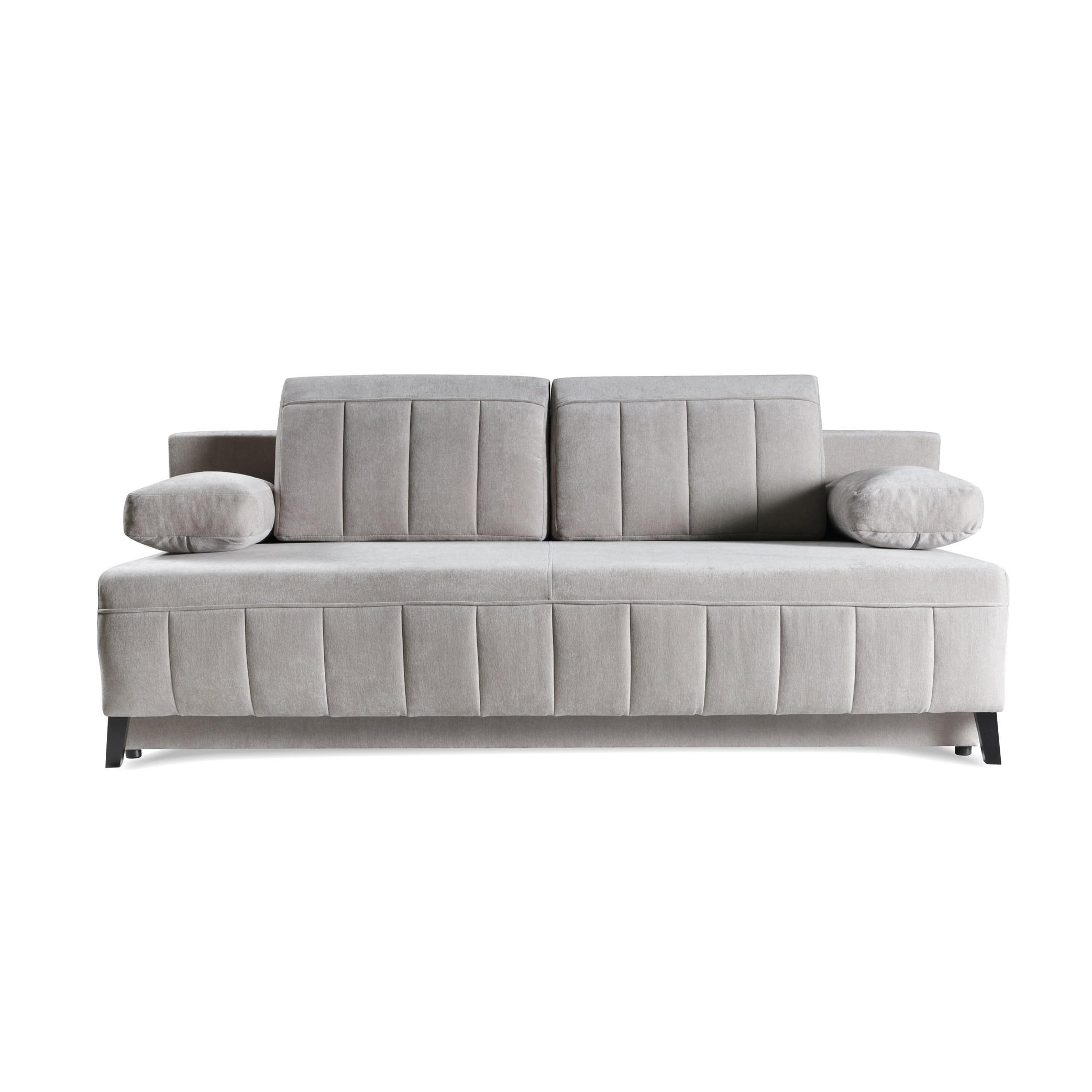 SCHLAFSOFA Aruna, Hellgrau - Hellgrau, Textil/Metall (200/90/98cm) - Bettso