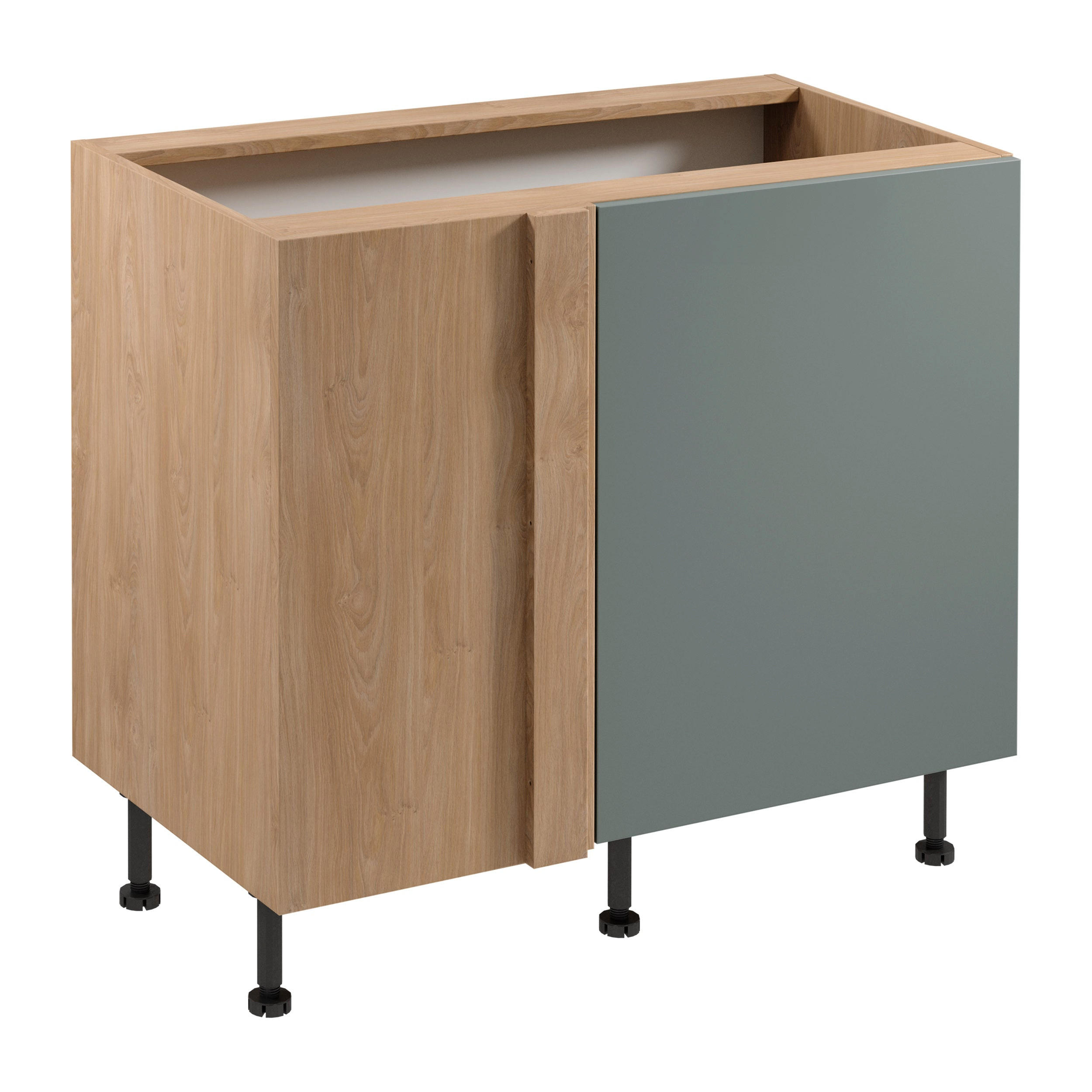 ECKUNTERSCHRANK D100N P/L – Sorento Grün Sonoma Eiche – Gerade mit Blindteil – Grün / Sonoma Eiche - Sonoma Eiche/Grün, Holzwerkstoff (100/87/56cm) - ROYAL24_MARKT