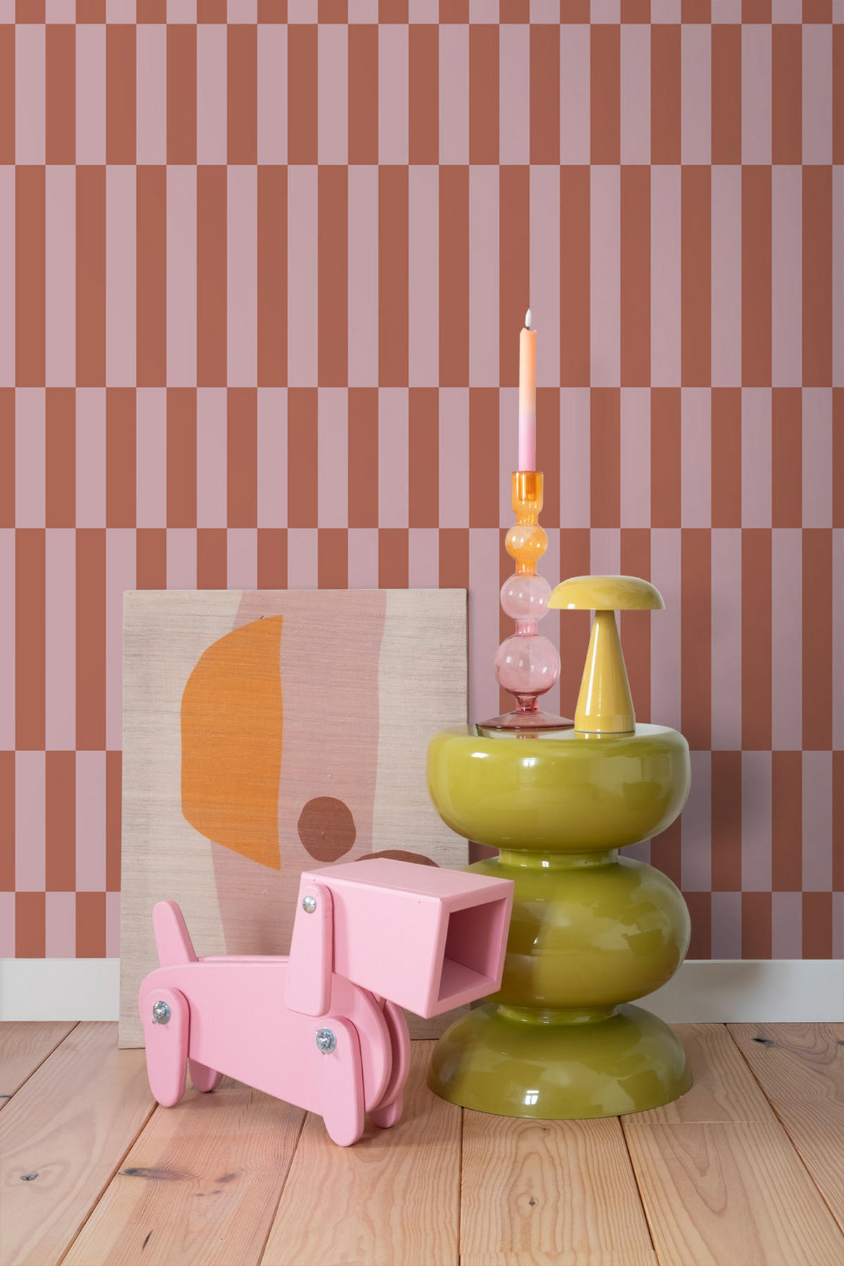 TAPETE Streifen 53 cm x 10.05 m - Pink, Papier (53/1000cm) - ESTAhome