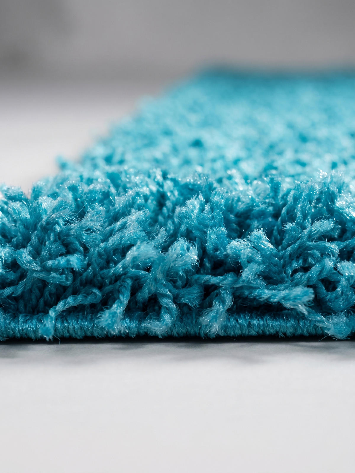 TEPPICH Hochflor Unifarben Polypropylen Wohnzimmer Shaggy Türkis Rechteckig 120x170 - Blau, Textil (170/120cm) - KADIMA DESIGN