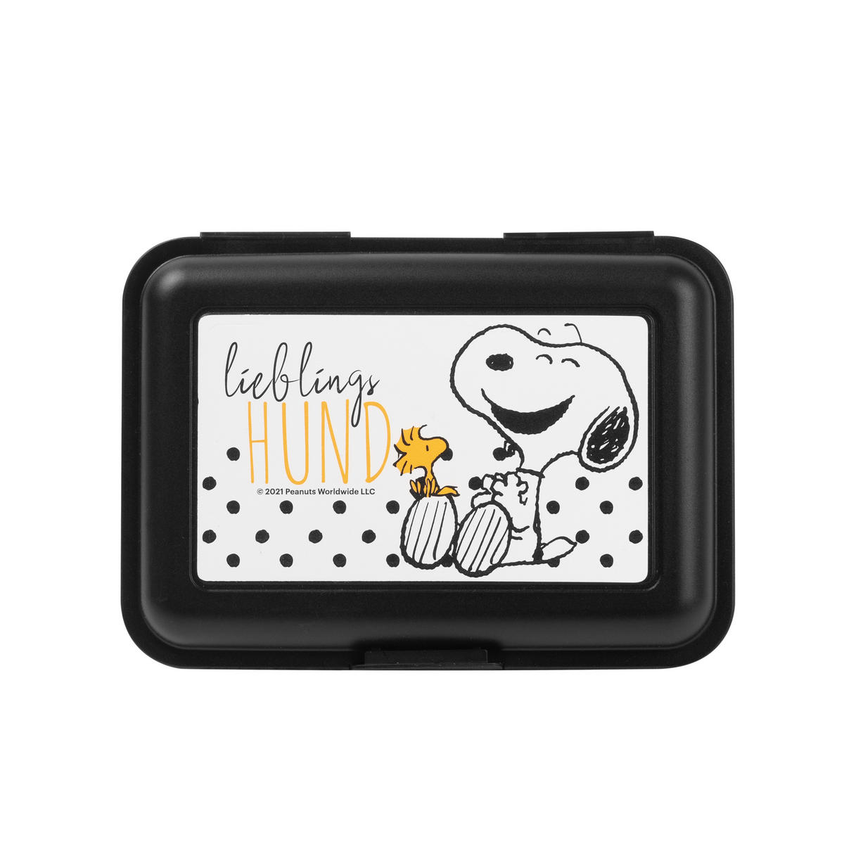BROTDOSE The Peanuts Snoopy Lieblings Hund Schwarz 17,5 x 12,8 x 6,9 cm - Schwarz, Kunststoff (17.5/6.9/12.8cm) - United Labels