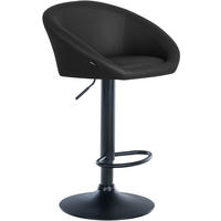 BARHOCKER Lederlook schwarz - Schwarz, Textil (55/86/51cm) - CLP