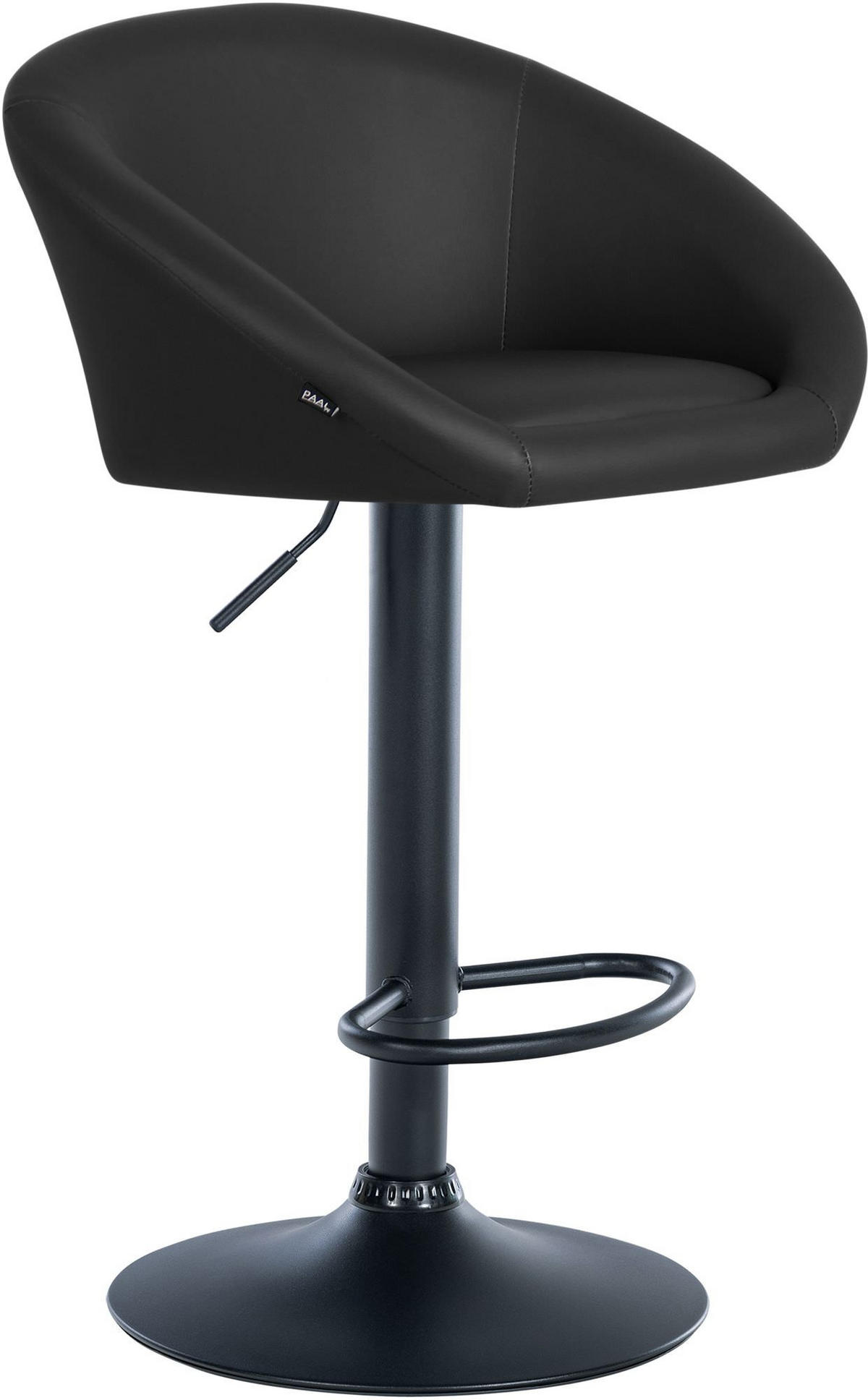 BARHOCKER Lederlook schwarz - Schwarz, Textil (55/86/51cm) - CLP