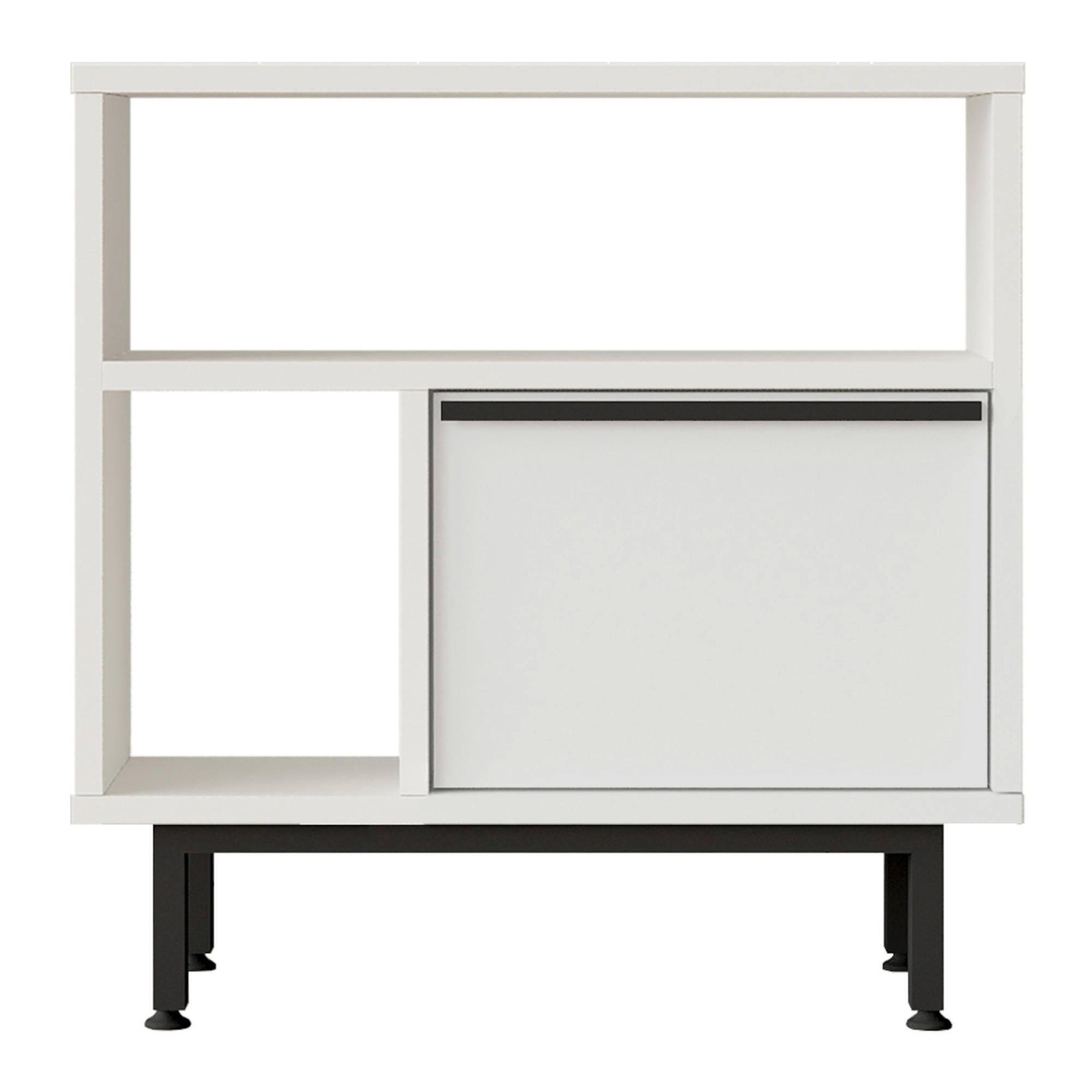 BEISTELLTISCH Vesanto - Schwarz/Weiß, Holzwerkstoff/Metall (25.5/60/60cm) - [en.casa]
