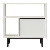 BEISTELLTISCH Vesanto - Schwarz/Weiß, Holzwerkstoff/Metall (25.5/60/60cm) - [en.casa]