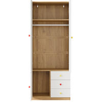 KLEIDERSCHRANK aus MDF 80x45x200 cm Weiß mit 2 Türen, 3 Schubladen, Kleiderstange und Anti-Kipp-Schutz - Weiß, Holzwerkstoff (80/200/45cm) - Modfu