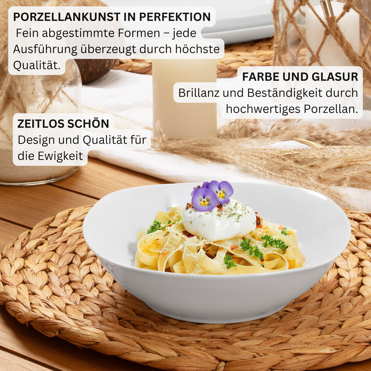 PASTASCHALEN SET BILGOLA - 6 teilig aus Porzellan - Weiß, Keramik (21cm) - Sänger