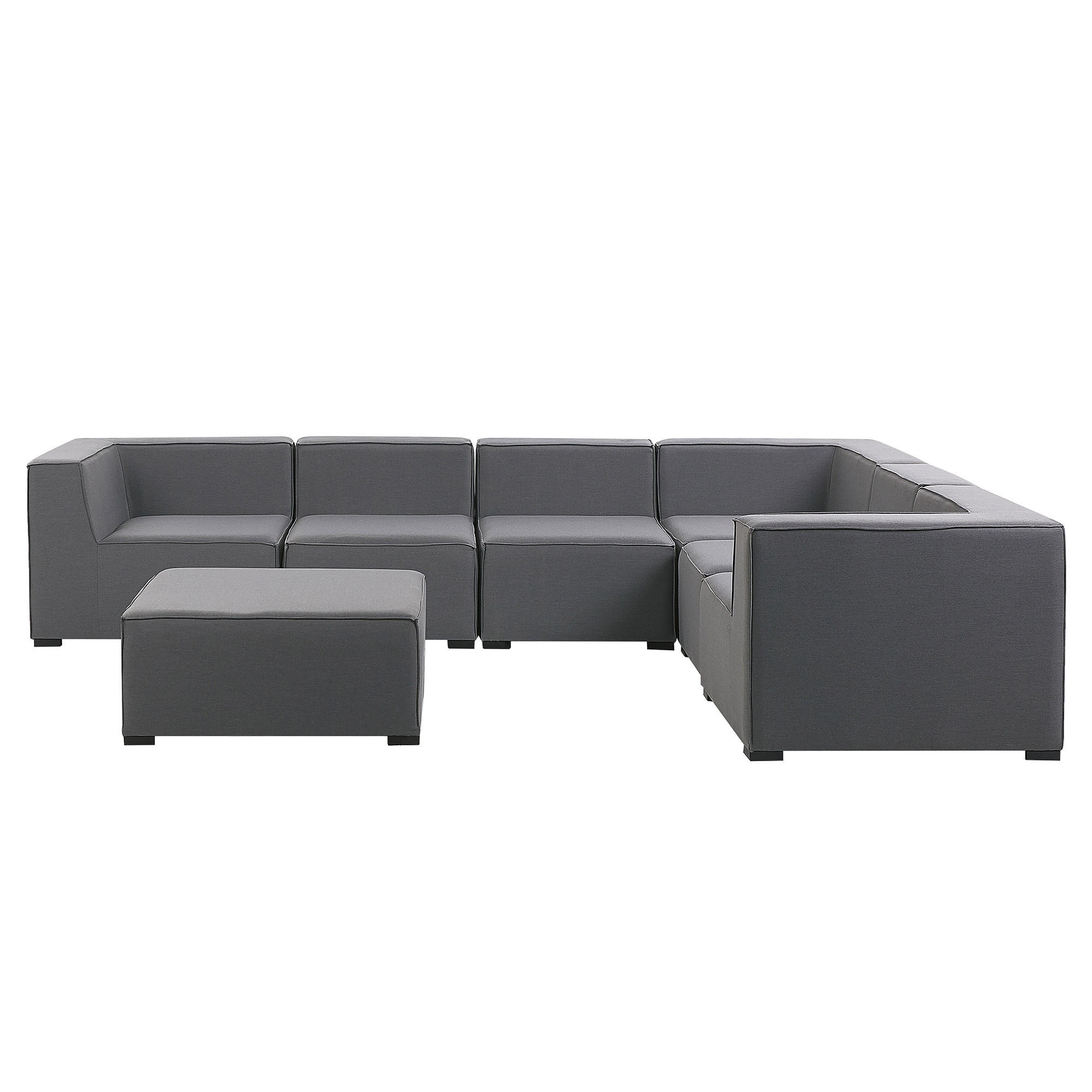 LOUNGE SET 7-Sitzer grau rechtsseitig modular Arezzo - Grau, Textil - Beliani