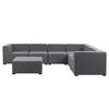 LOUNGE SET 7-Sitzer grau rechtsseitig modular Arezzo - Grau, Textil - Beliani