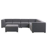 LOUNGE SET 7-Sitzer grau rechtsseitig modular Arezzo - Grau, Textil - Beliani