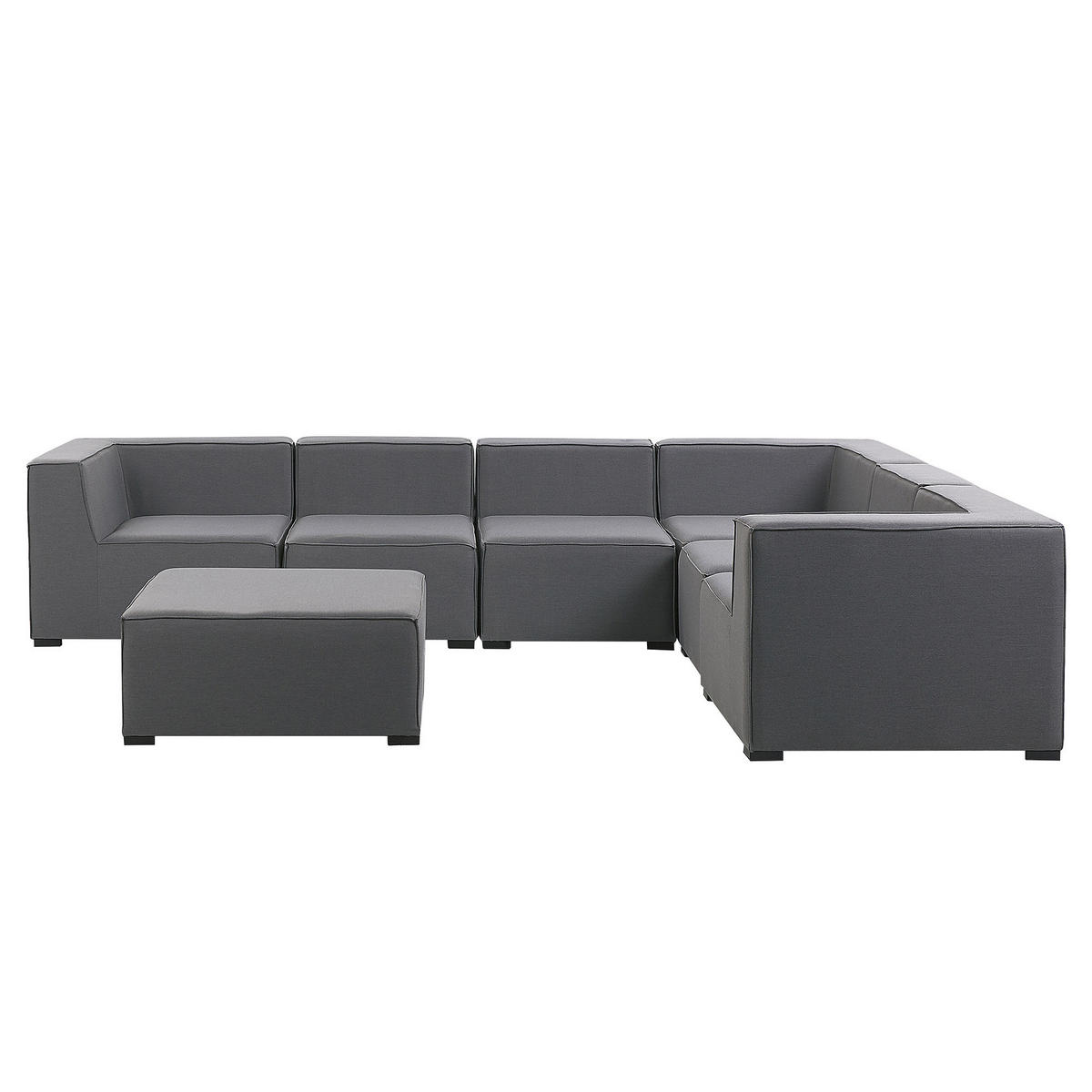 LOUNGE SET 7-Sitzer grau rechtsseitig modular Arezzo - Grau, Textil - Beliani