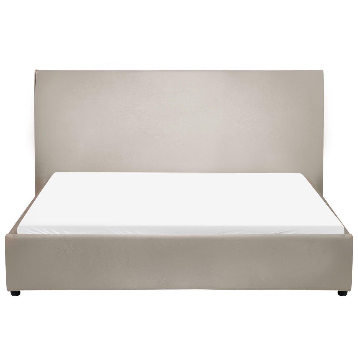 BETT mit Lattenrost 160/200 cm Samtstoff Taupe Lavaur - Taupe, Textil (160/200cm) - Beliani