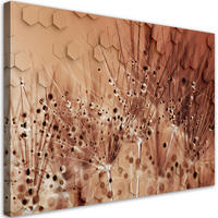 WANDBILD pusteblume in tau tropfen - Orange, Textil (60/40cm) - Feeby